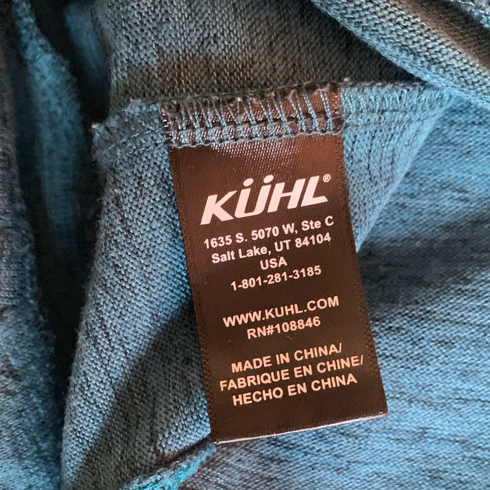 Kuhl Women's Heathered Teal Lea Cowl Neck Sweatshirt XS Lagenlook Cabincore - Picture 6 of 9